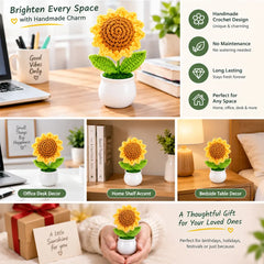 Crochet Flower Pot - Sunflower
