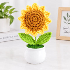 Crochet Flower Pot - Sunflower