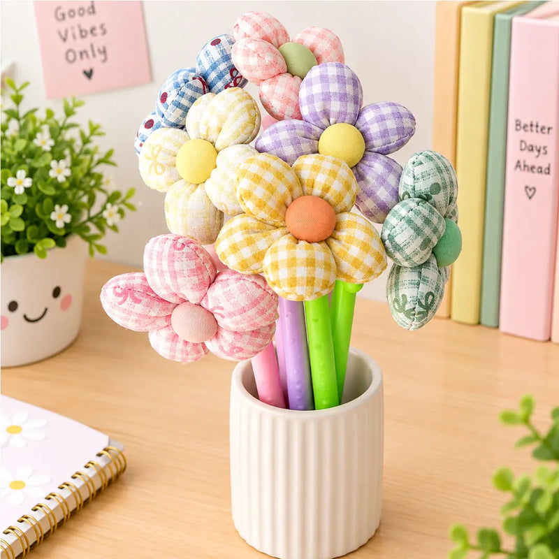 Cute Floral Fabric Gel Pen