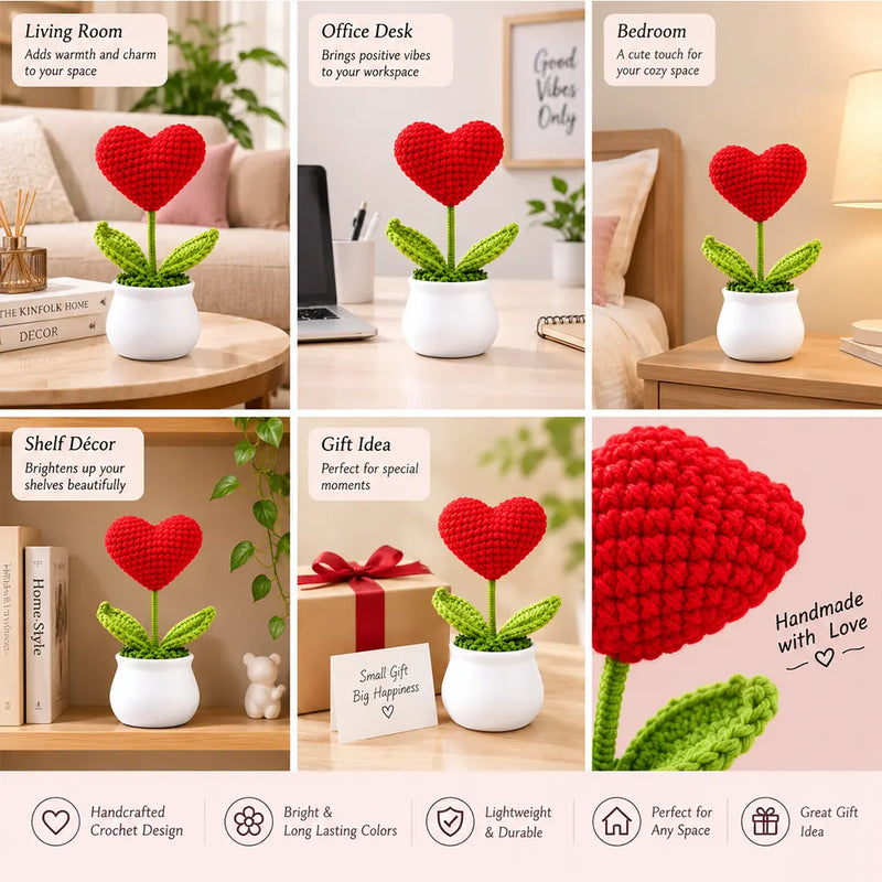 Crochet Flower Pot - Red Heart