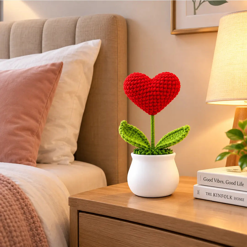 Crochet Flower Pot - Red Heart