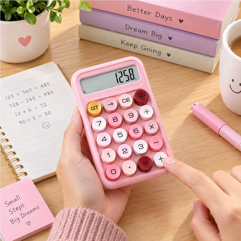 Kawaii Pink Desktop Calculator