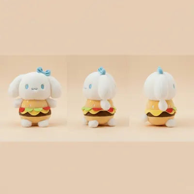 Cute White Burger Puppy Plush Toy 20cm
