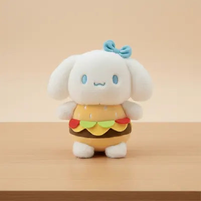 Cute White Burger Puppy Plush Toy 20cm