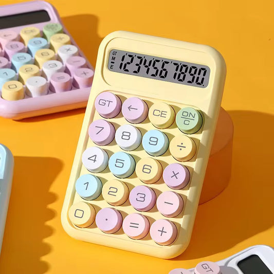 Candy Color Desktop Calculator – Big Buttons, Aesthetic & Handy (Yellow)