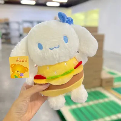 Cute White Burger Puppy Plush Toy 20cm