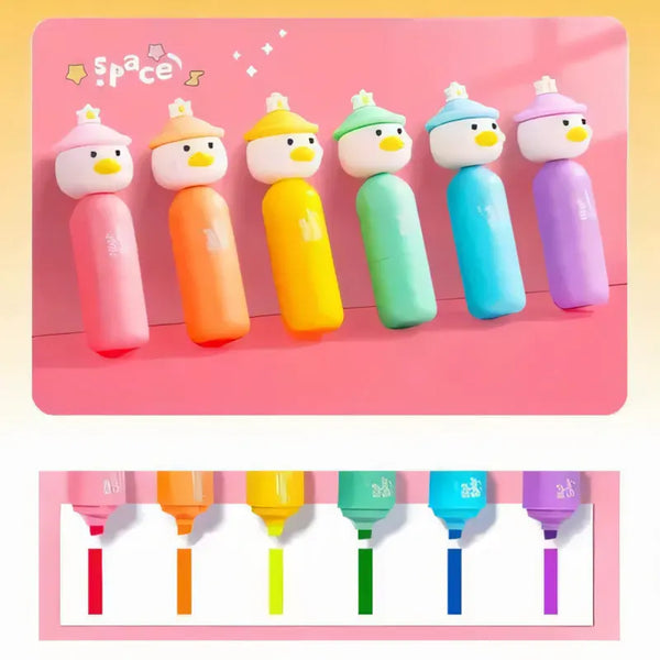 Ducky Pop Highlighter - Cute Six Colors Pastel Set