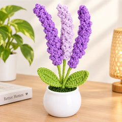 Crochet Flower Pot - Lavender Flower