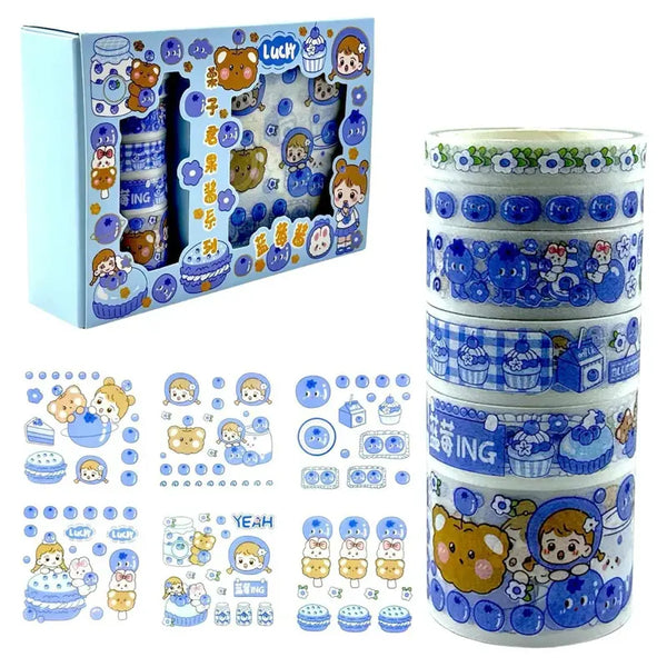 Lucky Kawaii Washi Tape & Sticker Set