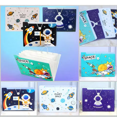 Space Theme File Folder with 8 Pockets