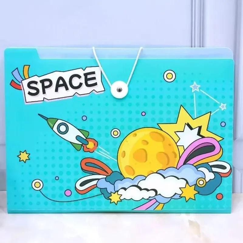 Space Theme File Folder with 8 Pockets