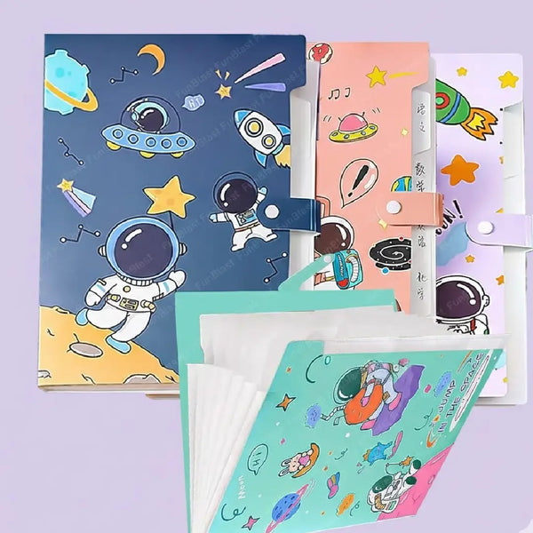 Space Theme File Folders Document Organizer