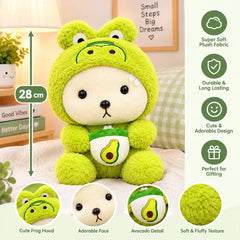 Fluffy Plush Green and White Cuddle Teddy - 28 cm