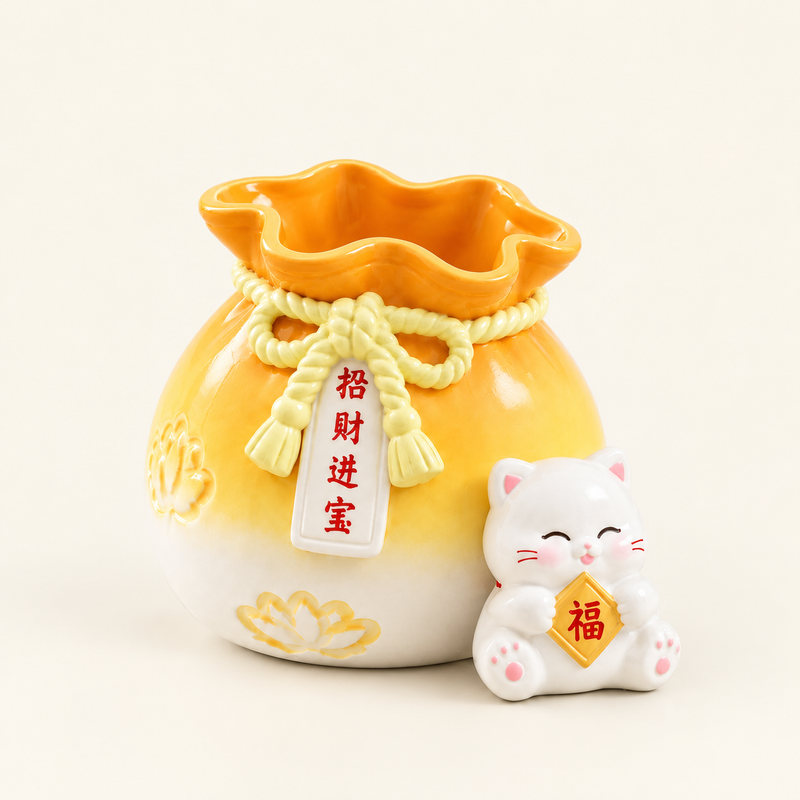 Cute  Lucky Cat Desk Organizer