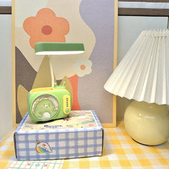 TV-Style Desk Lamp with Pen Holder and Sharpener