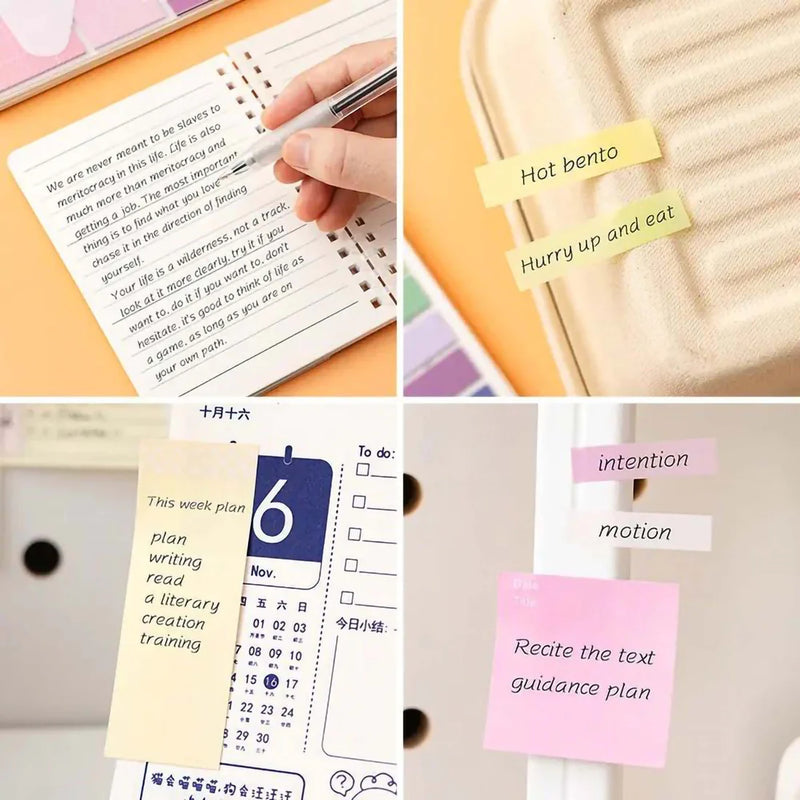 All-in-One Sticky Notes and Tabs Organizer-Spiral Notebook Adhesive Sheets