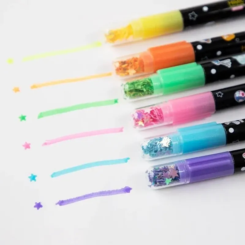 6-in-1 Star Highlighters Set - Bright, Bold & Fun