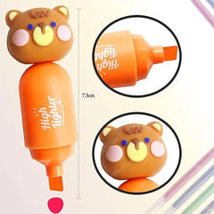 Cute Bear Mini Highlighters (6 Pastel Colors Set)