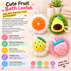 Cute Fruit Shaped Shower Loofah