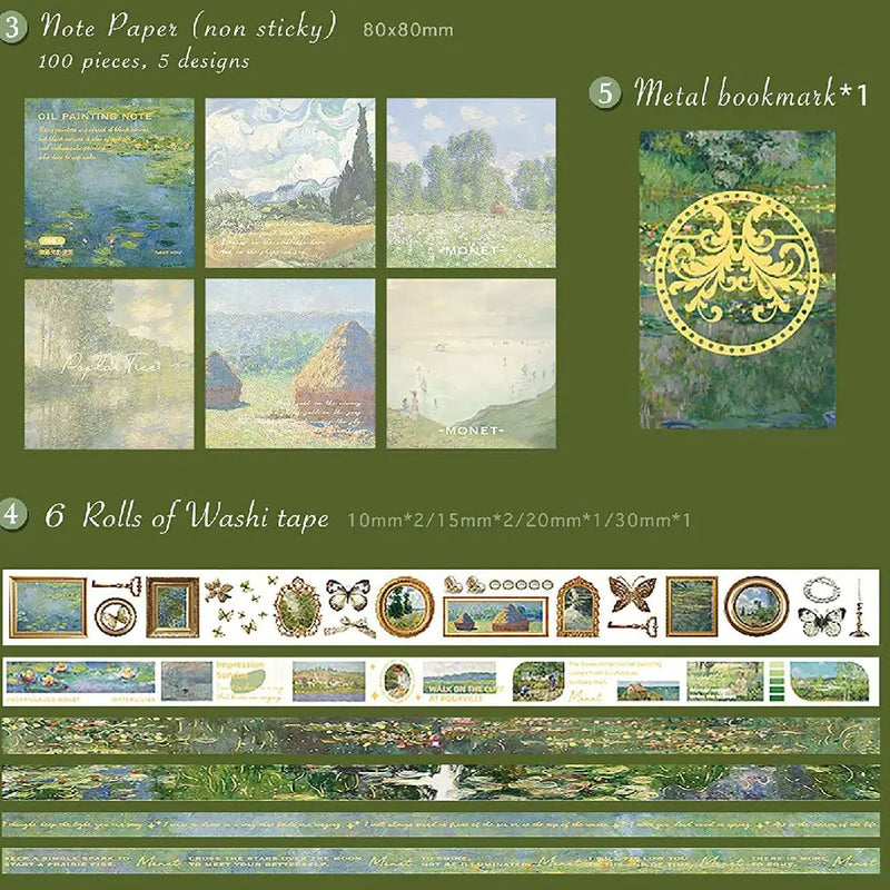 Large Aesthetic Scrapbook Green Journaling Kit