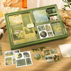 Large Aesthetic Scrapbook Green Journaling Kit