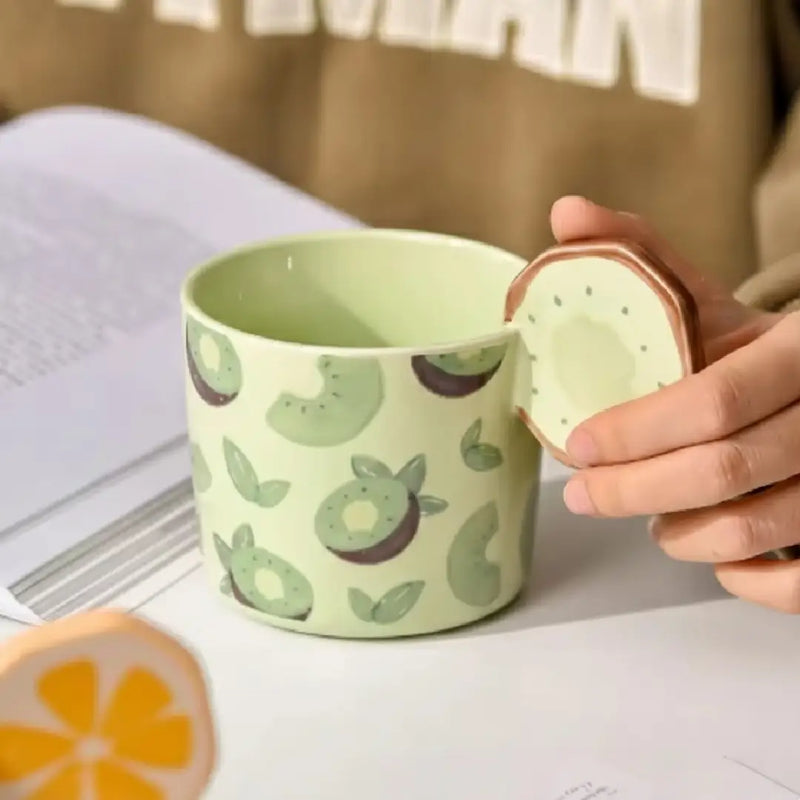 Cute Fruit Design Porcelain Mug, Coffee & Tea Cup with Handle