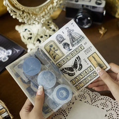 Brilliant Elegy Series Vintage Retro Journaling Stickers - 1 Book of 20 sheets