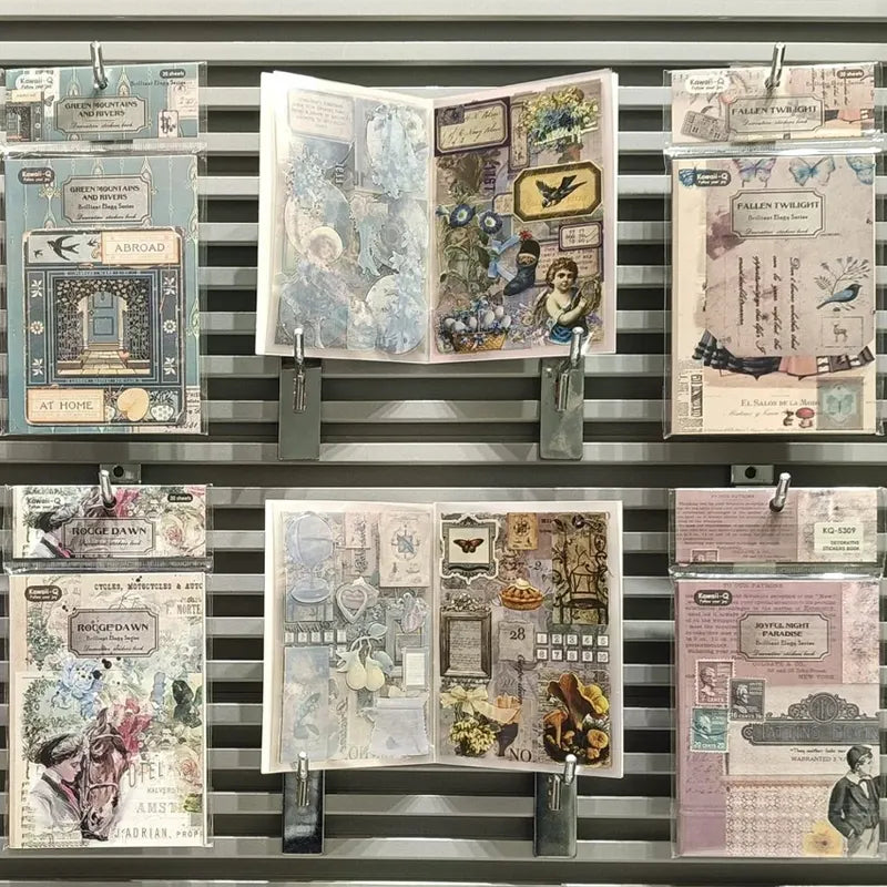 Brilliant Elegy Series Vintage Retro Journaling Stickers - 1 Book of 20 sheets