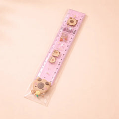 Kawaii Bear Folding Ruler – Cute Cartoon Transparent Measuring Scale