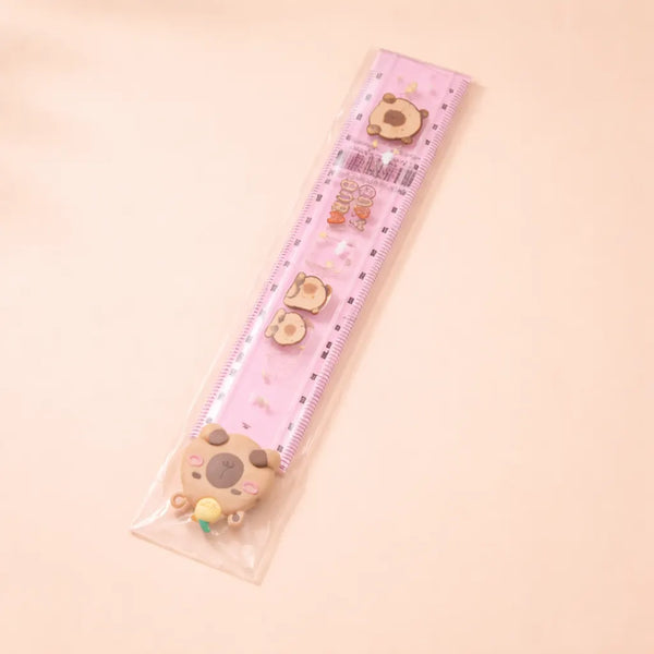Kawaii Bear Folding Ruler – Cute Cartoon Transparent Measuring Scale