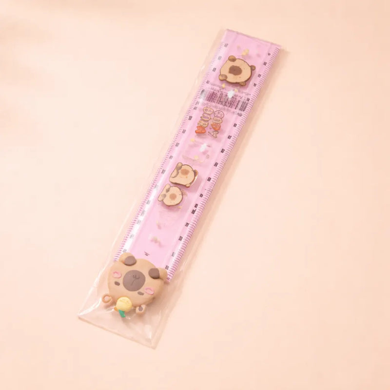 Kawaii Bear Folding Ruler – Cute Cartoon Transparent Measuring Scale