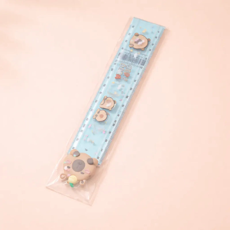 Kawaii Bear Folding Ruler – Cute Cartoon Transparent Measuring Scale