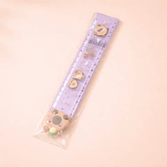Kawaii Bear Folding Ruler – Cute Cartoon Transparent Measuring Scale