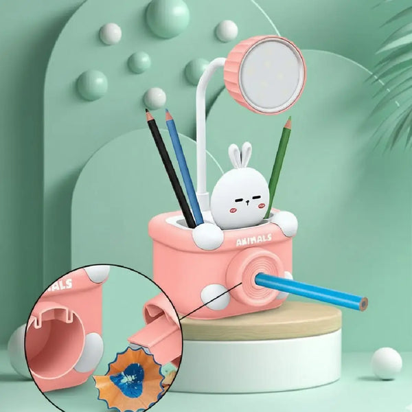 Bunny Camera-Shaped Desk Lamp With Sharpener & Pen Holder