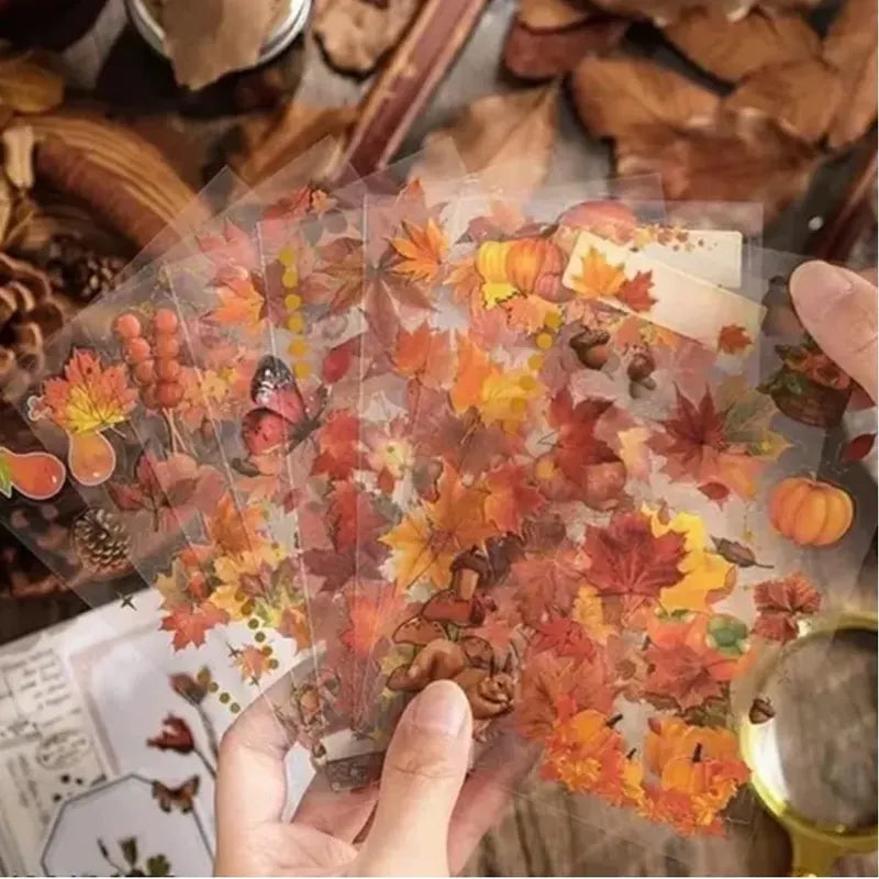 Vintage Autumn Nature Stickers Set