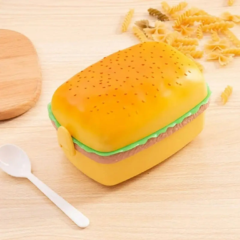Burger-Shaped Lunch Box with 3 Compartments