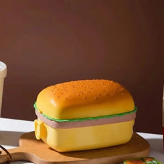 Burger-Shaped Lunch Box with 3 Compartments