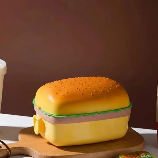Burger-Shaped Lunch Box with 3 Compartments