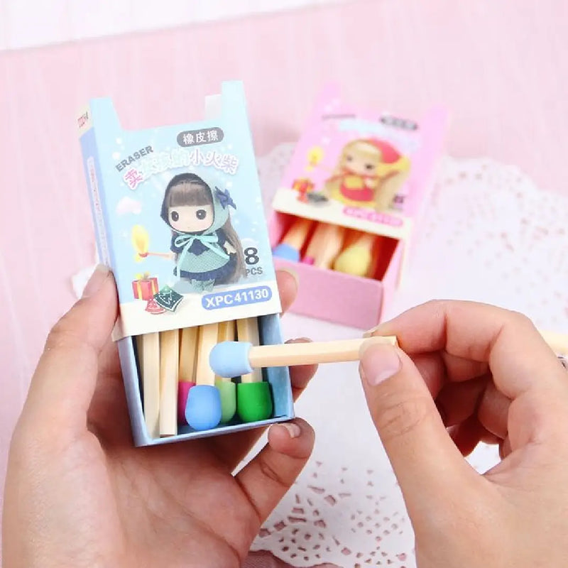 Rubber Matchstick Pencil Eraser – Pocket Size Fun