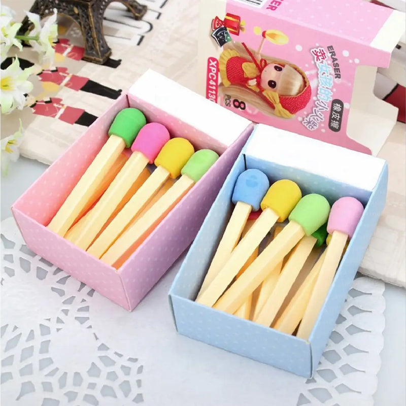 Rubber Matchstick Pencil Eraser – Pocket Size Fun