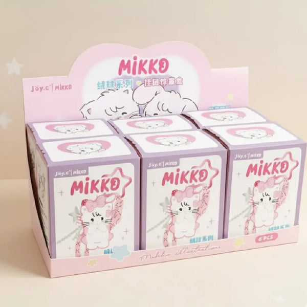 Mikko Pom-Pom Series Plush Blind Box Keychain – Pastel Mystery Charm (Authentic)