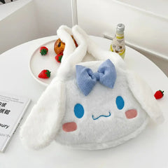 Kawaii Cinnamoroll Plush Bunny Bow Sling Bag – Cozy Furry Finish