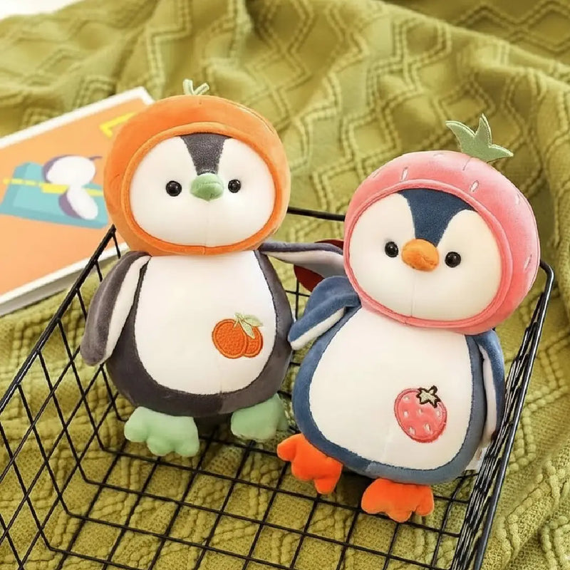 Kawaii Fruit Penguin Plush Toy 30 Cm – Super Soft