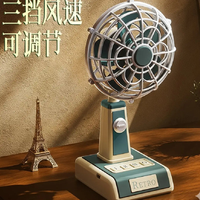 Vintage Retro Style Mini Desk Fan – Classic Design