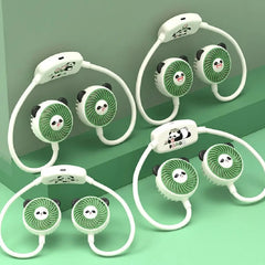Cute Panda Wearable Neck Fan – Hands-Free Cooling