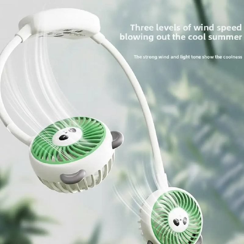 Cute Panda Wearable Neck Fan – Hands-Free Cooling