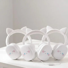 Kawaii Cute Cat Ear Wired Headphones with Comfortable Fit