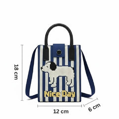 Cute Puppy Blue Vertical Style - Mini Crossbody Bag