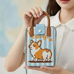 Corgi Print Woven Style - Mini Crossbody Bag
