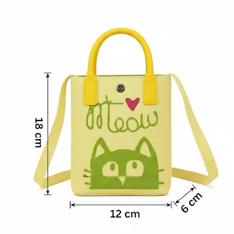 Meow Cat Woven Style - Mini Crossbody Bag